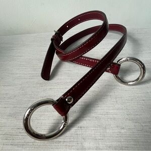 Coach Red Leather Replacement Bag Strap Silver Tone Round Ring Adjustable NWOT